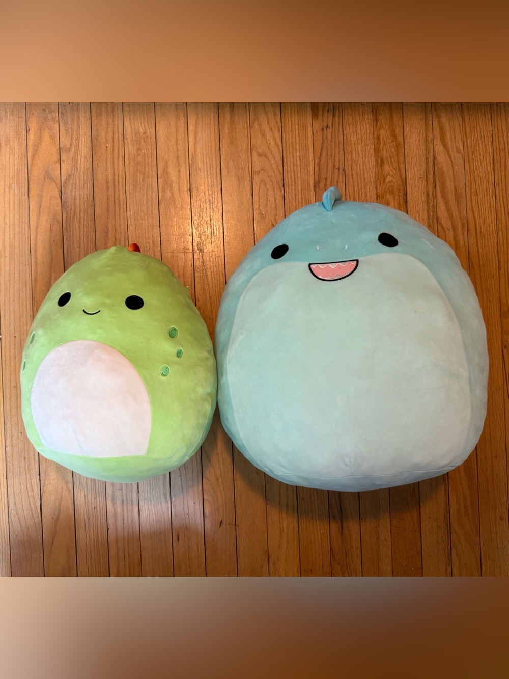 Squishmallows Green & Light Blue Plush Dinosaur Duo